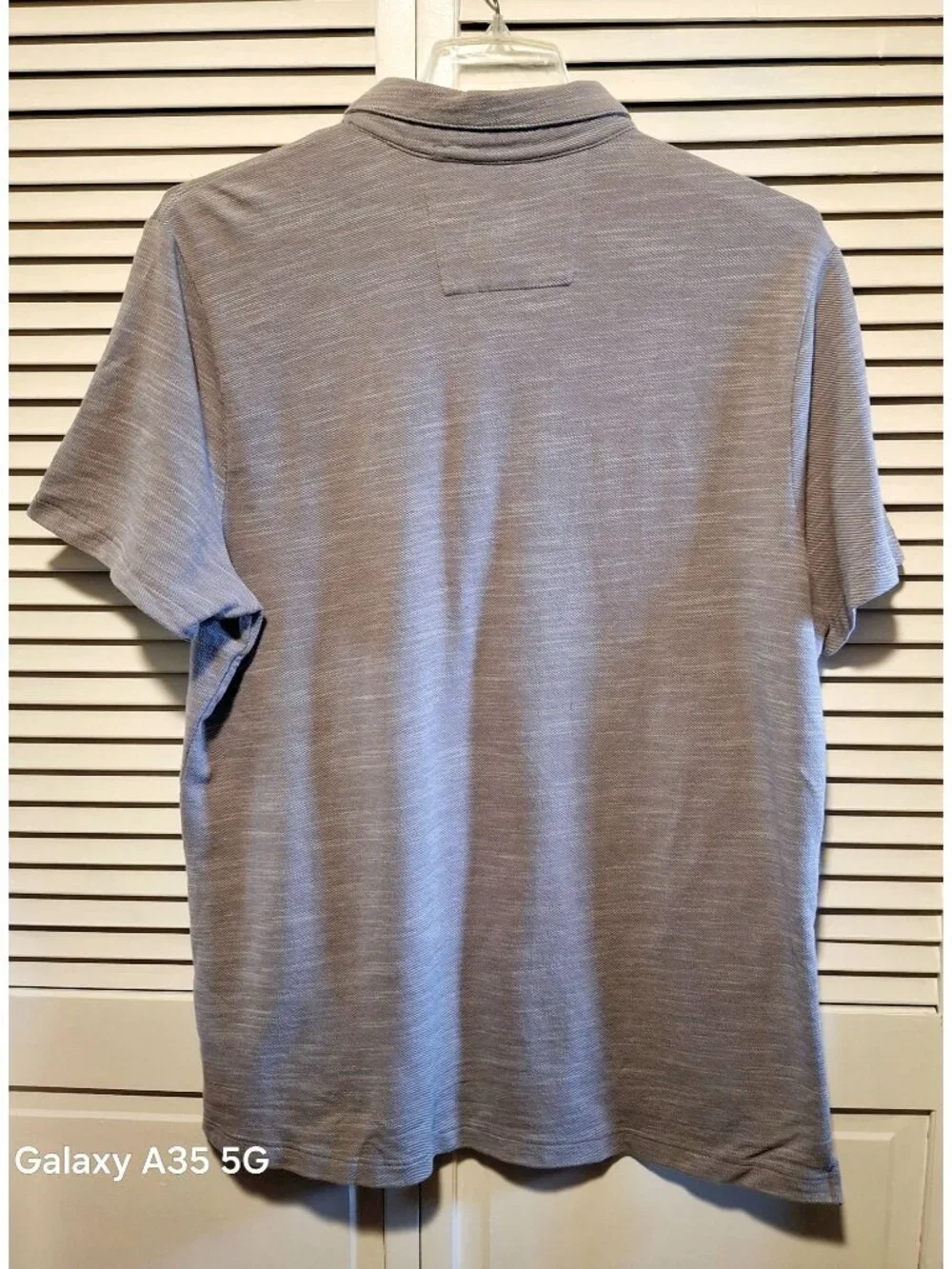 Banana Republic Mens XL Gray Short Sleeve Polo Shirt Button Collar Cotton Blend